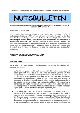 Nutsbulletin februari 2014