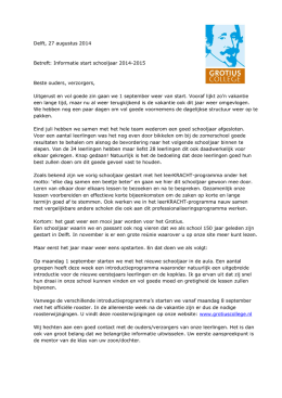 Brief over de start van het schooljaar
