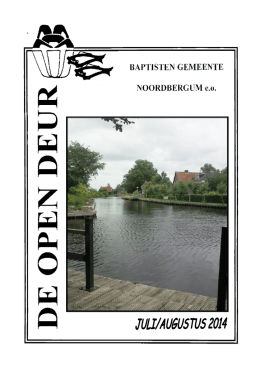 "De Open Deur" Juli 2014 (PDF) - Baptisten Gemeente Noordbergum