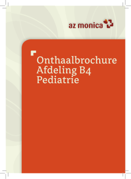Onthaalbrochure Afdeling B4 Pediatrie