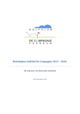 Beleidsplan Golfclub De Compagnie 2015 – 2020.