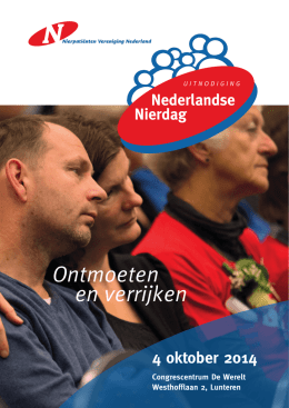 flyer Nederlandse Nierdag 2014 - Nierpatiënten Vereniging Nederland