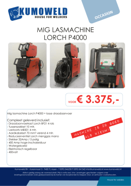 Mig lasmachine Lorch P4000 + losse draadaanvoer.indd