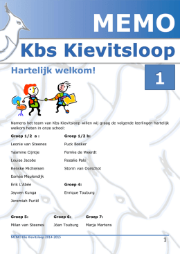 MEMO Kbs Kievitsloop 2014
