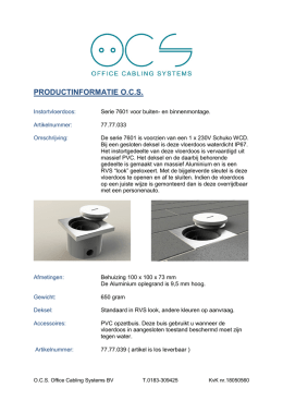 PRODUCTINFORMATIE O.C.S. - Office Cabling Systems