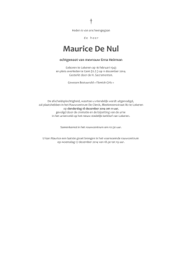 Maurice De Nul - Begrafenissen De Clerck