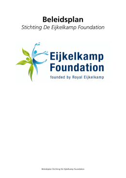 Beleidsplan - Eijkelkamp Foundation