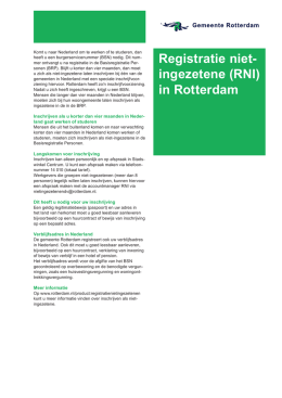 Registratie niet- ingezetene (RNI) in Rotterdam