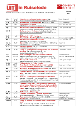 UiTkalender januari 2014