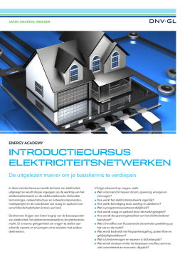 Leaflet Introductiecursus Elektriciteitsnetwerken