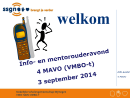 Info-avond 4 MAVO - Stedelijke Scholengemeenschap Nijmegen
