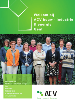Welkomstbrochure van het beroepsverbond ACVBIE Gent.