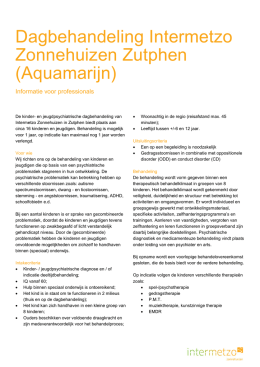 Dagbehandeling Intermetzo Zonnehuizen Zutphen (Aquamarijn)