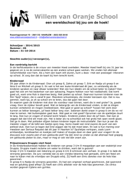 nieuwsbrief 05 2014-2015 - Willem van Oranjeschool