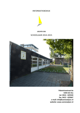 Informatieboekje 2014-2015 - de Sonnewijser Oss afd. Stage