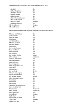 Kandidatenlijst SP gemeenteraadsverkiezingen 2014