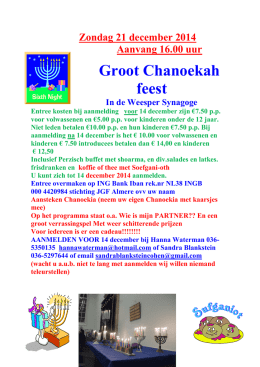Uitnodiging Chanoeka 2014