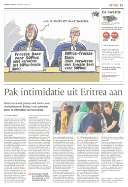 Pak intimidatie uit Eritrea aan