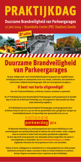 Flyer Praktijkdag Duurzame Brandveiligheid van Parkeergarages