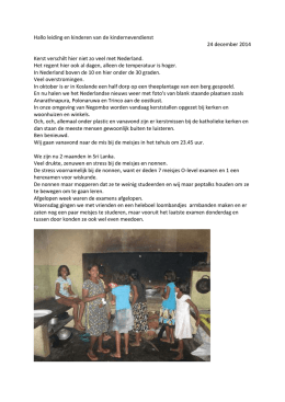 Brief van Elly en Teun van Aggelen uit Sri Lanka, project