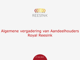 Presentatie Royal Reesink door de heren G. van der Scheer en