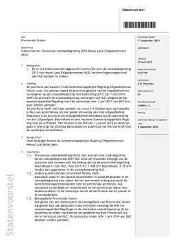01-Statenvoorstel Zienswijze conceptbegroting met toelichting 2015