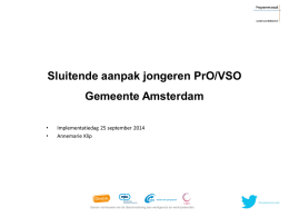 Sluitende aanpak jongeren PrO/VSO Gemeente Amsterdam