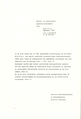 Afvoer- en waterstands- gegevens Rij ntakken 1982. Nota 83.22