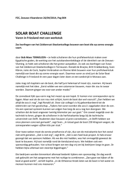 Solar Boat Challenge: varen in Friesland met een werkstuk