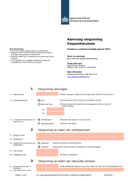 Portofoons/mobilofoons tijdelijk gebruik