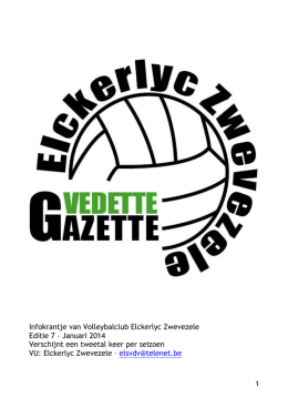 1 Infokrantje van Volleybalclub Elckerlyc Zwevezele Editie 7