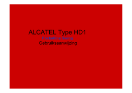 ALCATEL Type HD1 gebruiksaanwijzing.pps