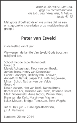 Peter van Esveld - Veenendaalse Krant