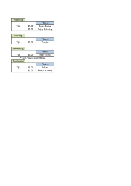 Lesrooster - Fitness Sportschool Naarden Enjoy Fit