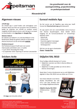 Eurocol mobiele App Stijlplint RAL 9010 Snickers Actie