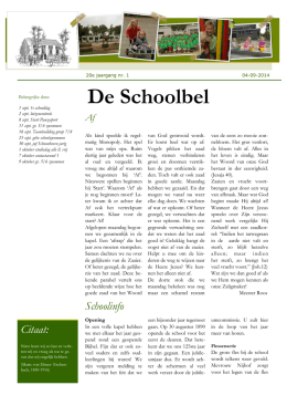 Schoolbel nr. 1 - cbshetmosterdzaadje.nl