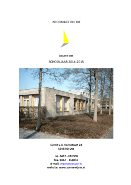 Informatieboekje 2014-2015 - de Sonnewijser Oss (pdf)