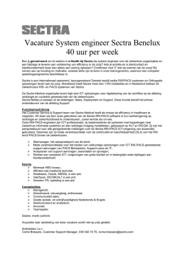 Vacature System engineer Sectra Benelux 40 uur per week