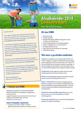 Afvalkalender 2014 Gemeente Baarn