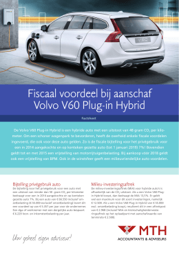 Fiscaal voordeel bij aanschaf Volvo V60 Plug-in Hybrid