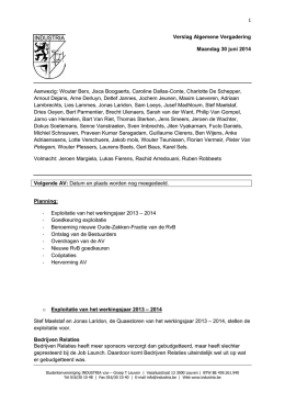 1 Verslag Algemene Vergadering Maandag 30 juni 2014