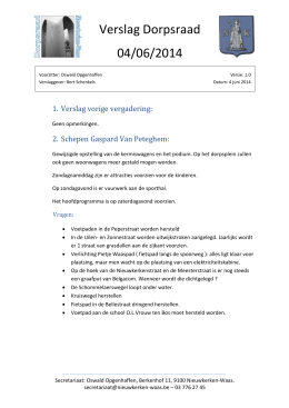 Verslag Dorpsraad 04/06/2014 - Dorpsraad Nieuwkerken-Waas