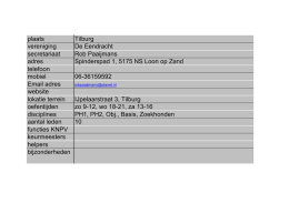 plaats Tilburg vereniging De Eendracht secretariaat Rob Paaijmans