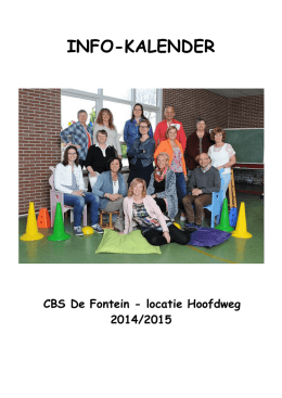 kalender 2014-2015 ouders - De Fontein Hoofdweg Westerhaar