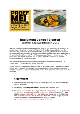 Reglement Jonge Talenten