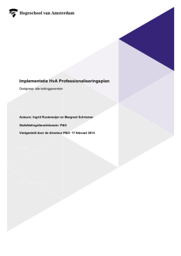 Implementatie HvA Professionaliseringsplan