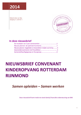 Nieuwsbrief Rotterdam Rijnmond, januari 2014