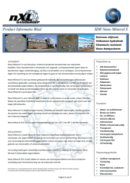Product Informatie Blad SDR Nano Mineral S