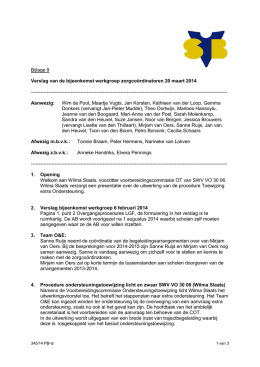 9. Verslag werkgroep zorgcoordinatoren 20 maart 2014