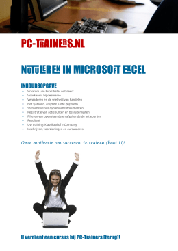 PC-Trainers.nl notuleren in MiCrosoftExCel